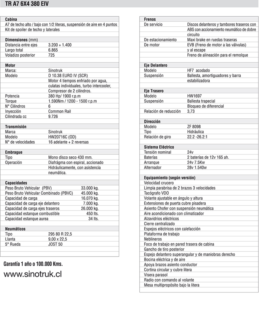 Ficha Técnica A7 6x4 380